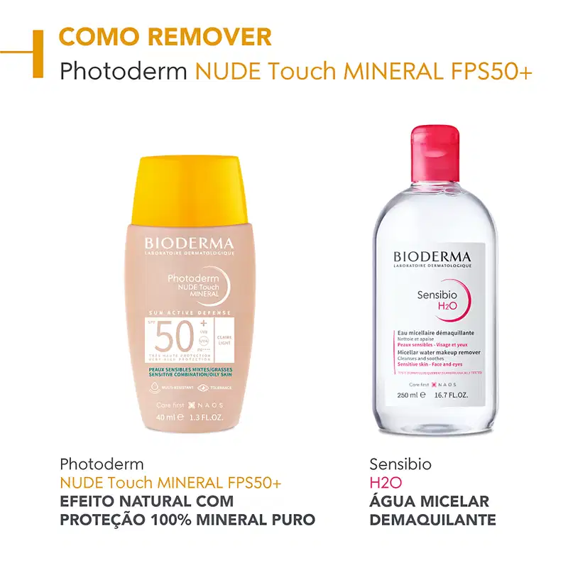 Bioderma Photoderm Nude Touch Mineral FPS 50+ 2.0 - Protetor Solar Facial com Cor 40ml