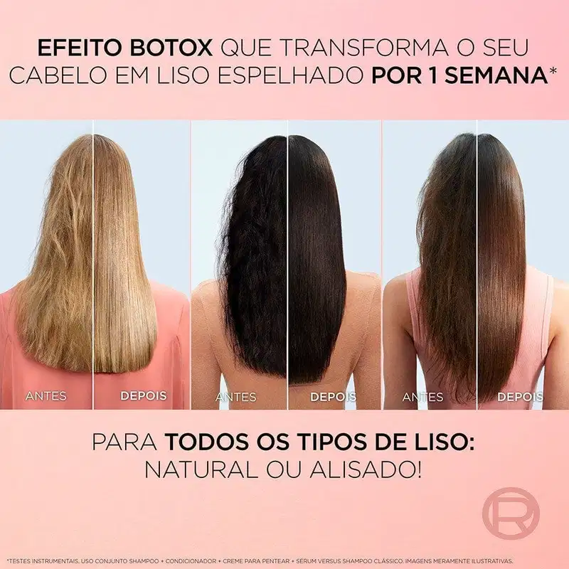 Kit Elseve Liso Dos Sonhos AHA + Queratina Vegetal Shampoo 400ml + Condicionador 400ml (2 produtos)