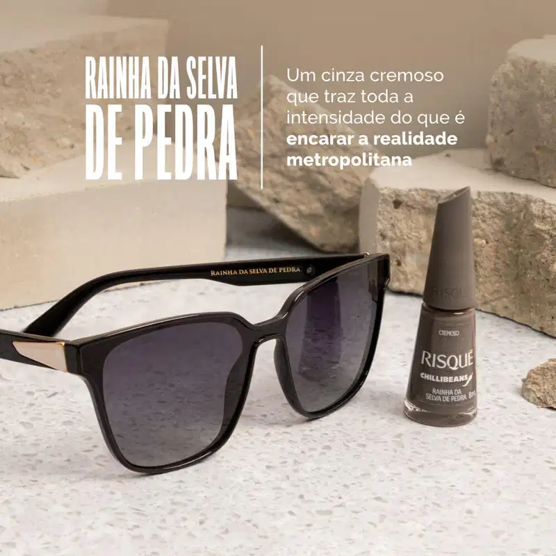 Esmalte Risqué & Chilli Beans Bronze Rainha da Selva de Pedra Cremoso