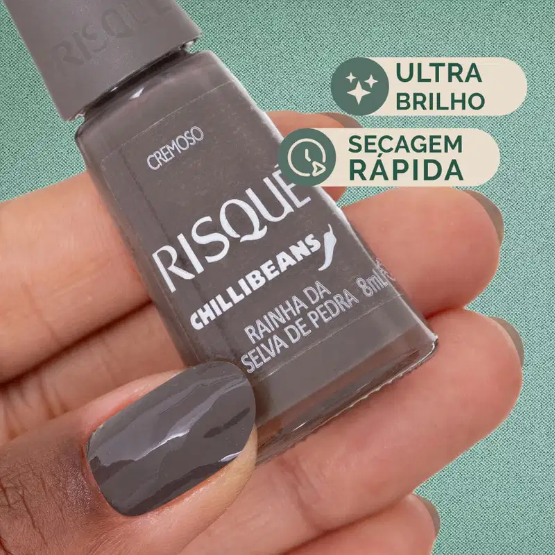 Esmalte Risqué & Chilli Beans Bronze Rainha da Selva de Pedra Cremoso
