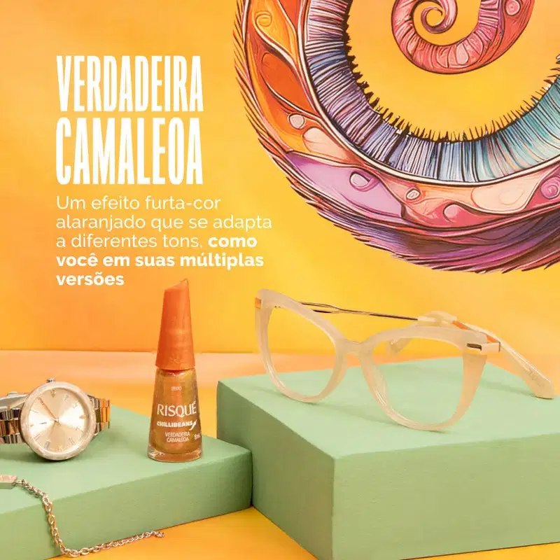 Esmalte Cinza Risqué & Chilli Beans Verdadeira Camaleoa