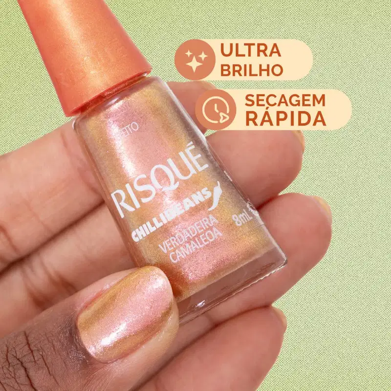 Esmalte Cinza Risqué & Chilli Beans Verdadeira Camaleoa