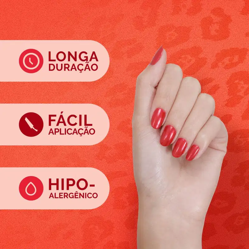 Esmalte Vermelho Risqué & Chilli Beans Para Te Vermelhor Metálico