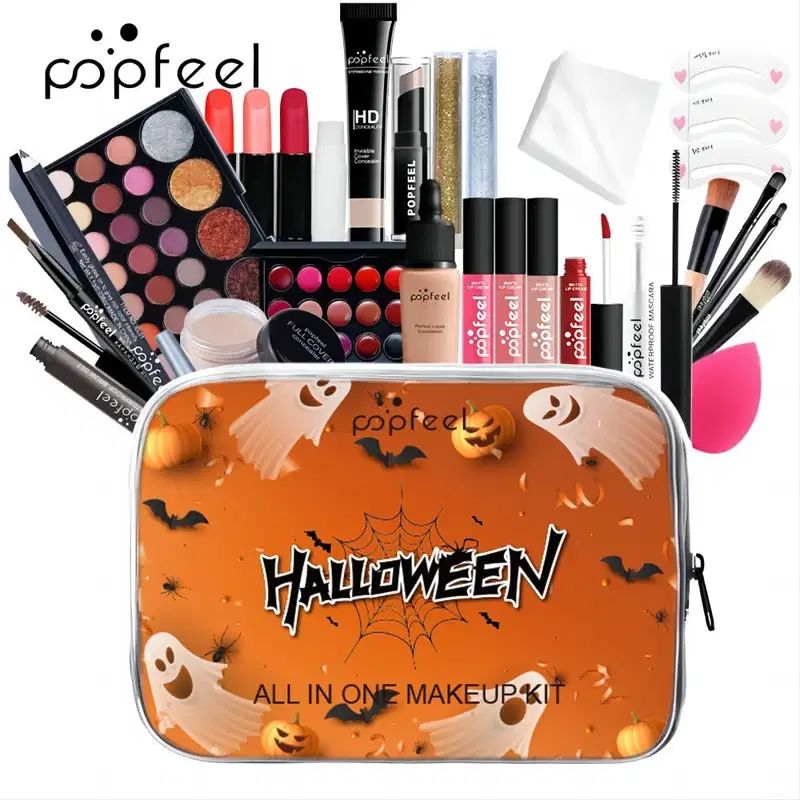 Kit de Maquiagem POPFEEL Halloween Batom, Sobra, Blush 2
