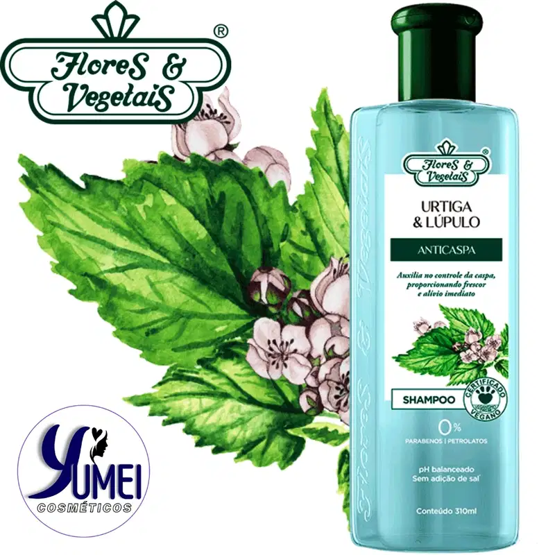 Shampoo Urtiga e Lúpulo Anticaspa Flores e Vegetais 310ml