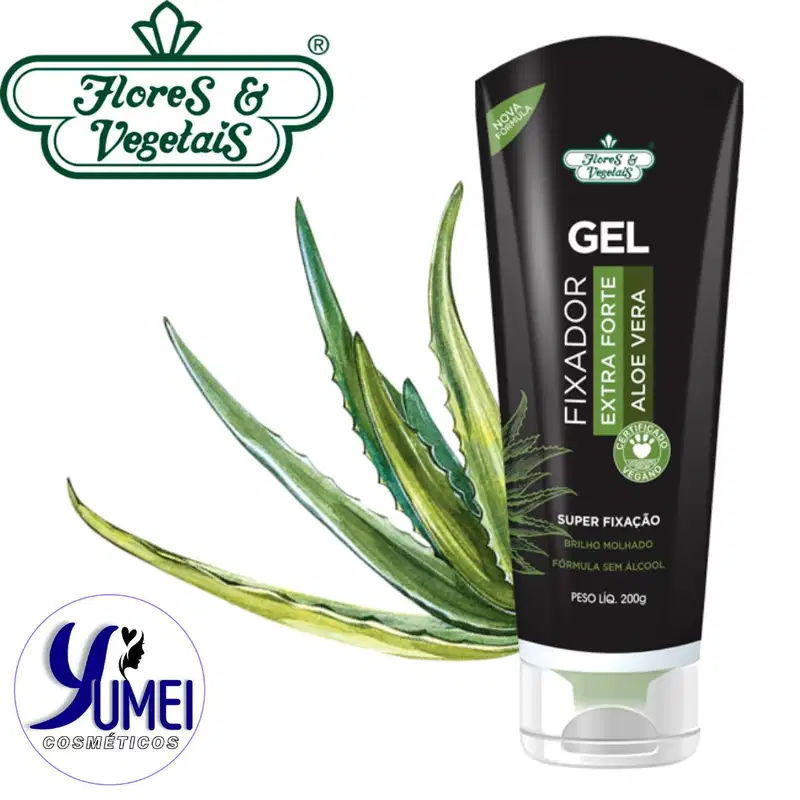 Gel Fixador Extra Forte Aloe Vera Flores e Vegetais 200g
