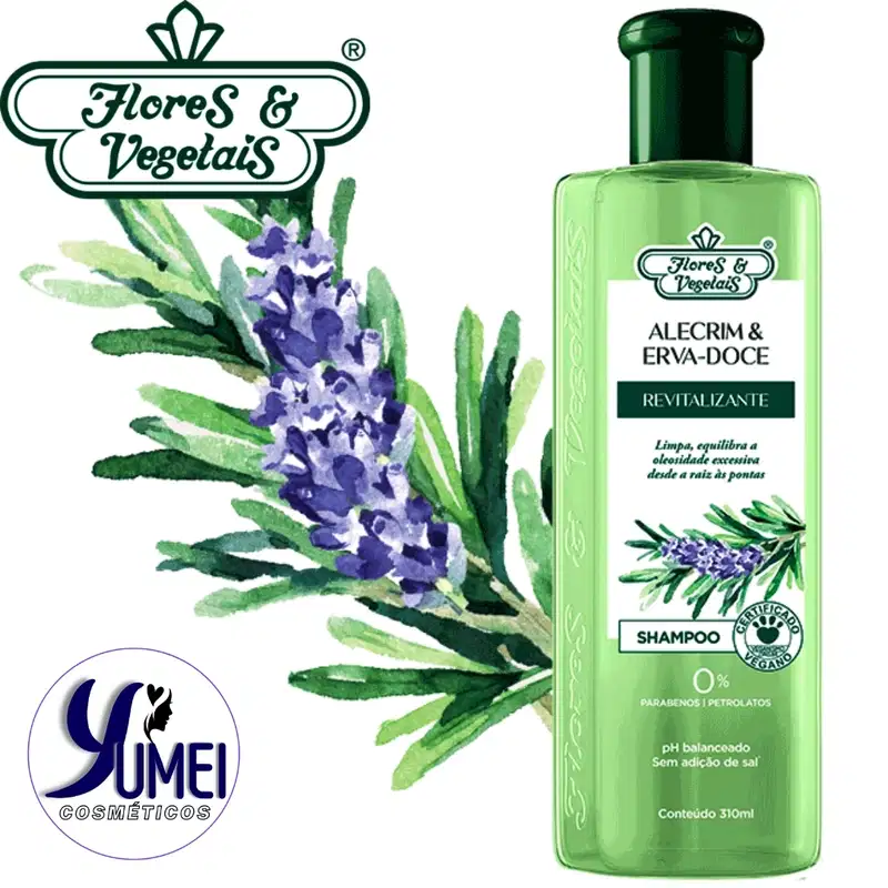 Shampoo Alecrim e Erva-doce Revitalizante Flores e Vegetais 310ml