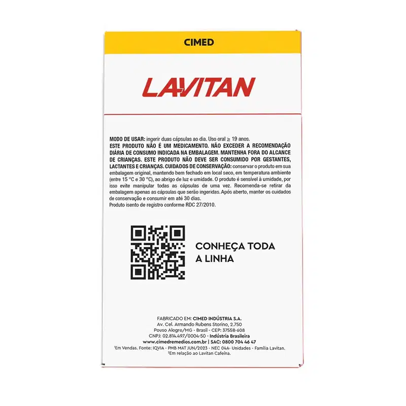 Imagem com QR CODE para conhecer toda a linha Lavitan