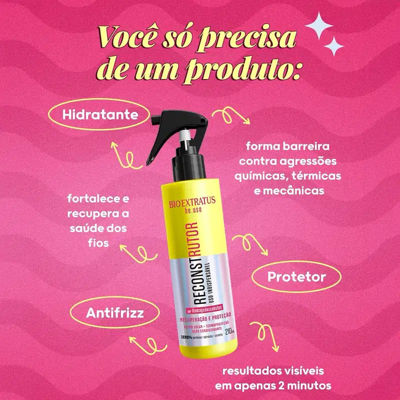Kit Bio Extratus Be.use Reconstrutor Pós Quimica Duo Tratamento (3 produtos)