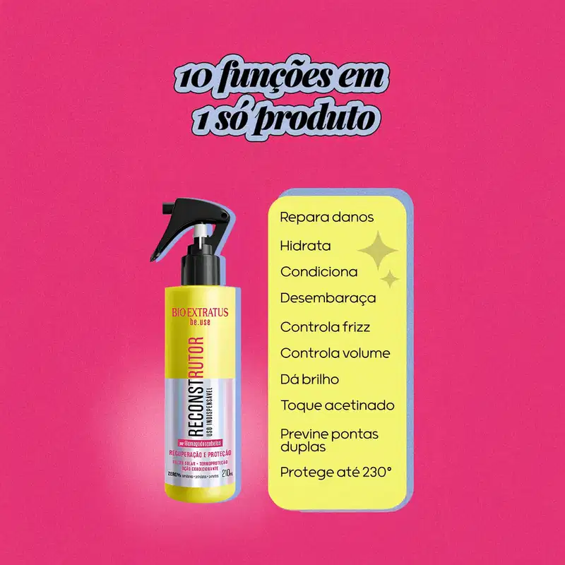 Kit Bio Extratus Be.use Reconstrutor Pós Quimica Duo Tratamento (3 produtos)