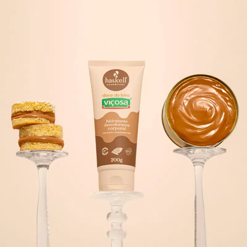Kit Haskell Doce de Leite Viçosa Hidratante Esfoliante Body Splash (3 produtos)