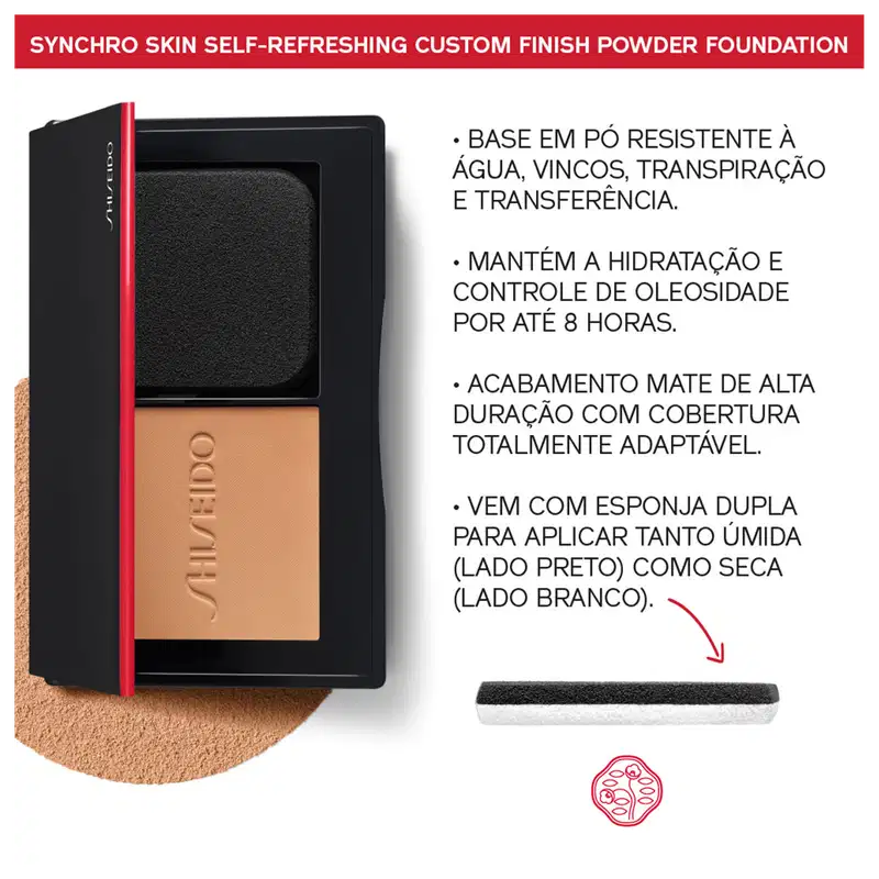 Shiseido Synchro Skin Self-Refreshing Custom Finish 240 Quartz - Base em Pó 9g