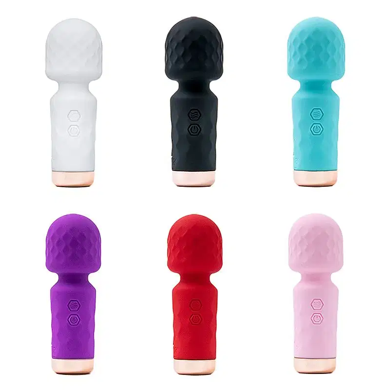 Mini  Varinha Mágica 10 Modos de Vibração 11,5cm x 4cm Recarregável Hero