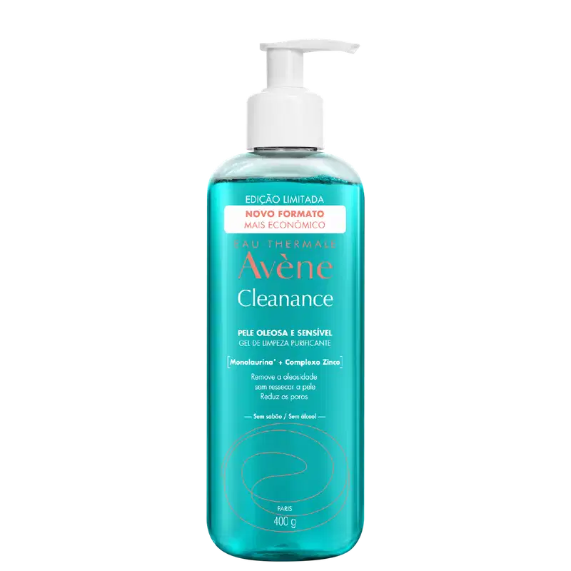 A imagem mostra o Gel de Limpeza Facial Cleanance da marca Avène.