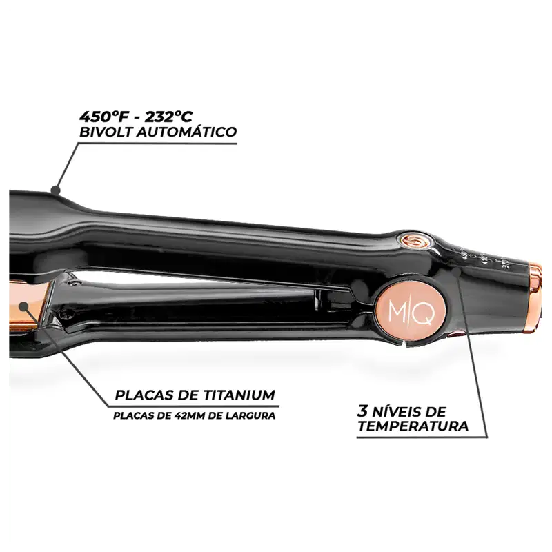 MQ Professional Unique Wide Black - Prancha de Cabelo