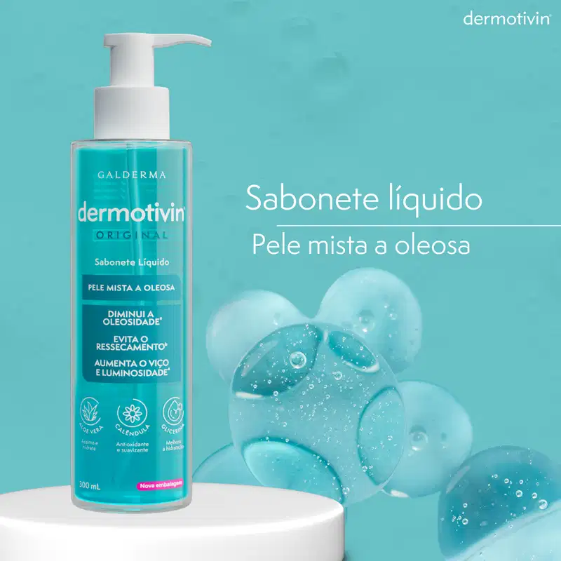 Dermotivin Original Pele Mista - Sabonete Líquido Facial 300ml