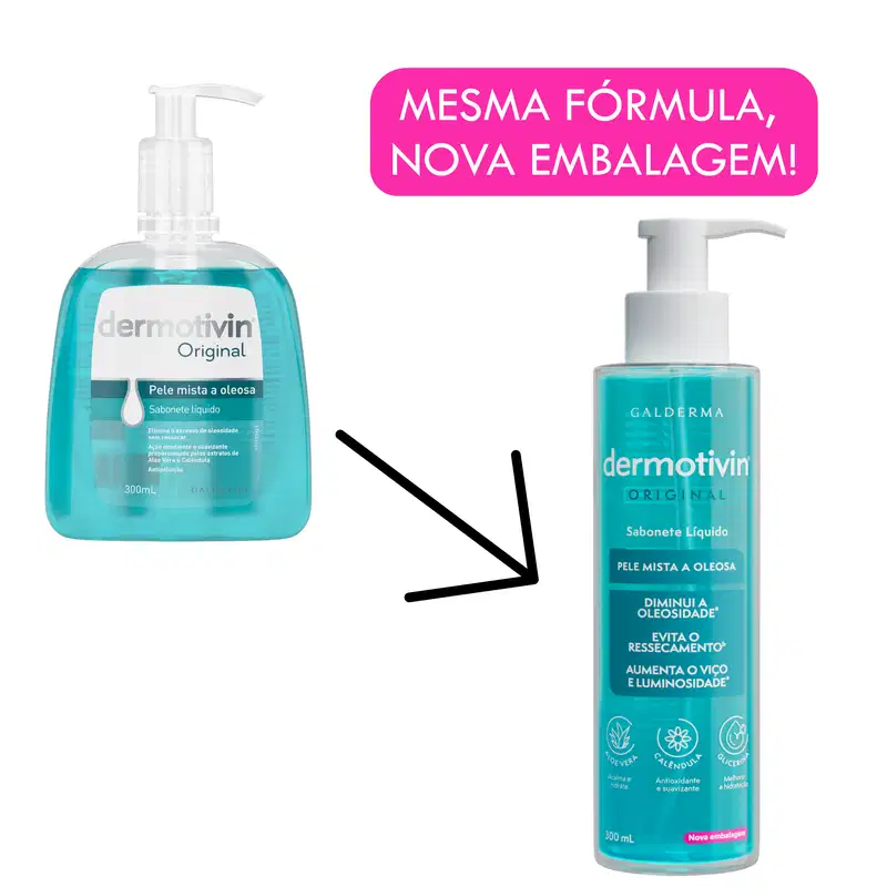 Dermotivin Original Pele Mista - Sabonete Líquido Facial 300ml