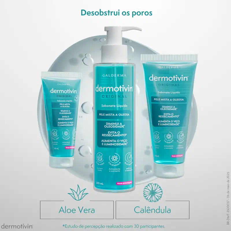 Dermotivin Original Pele Mista - Sabonete Líquido Facial 300ml