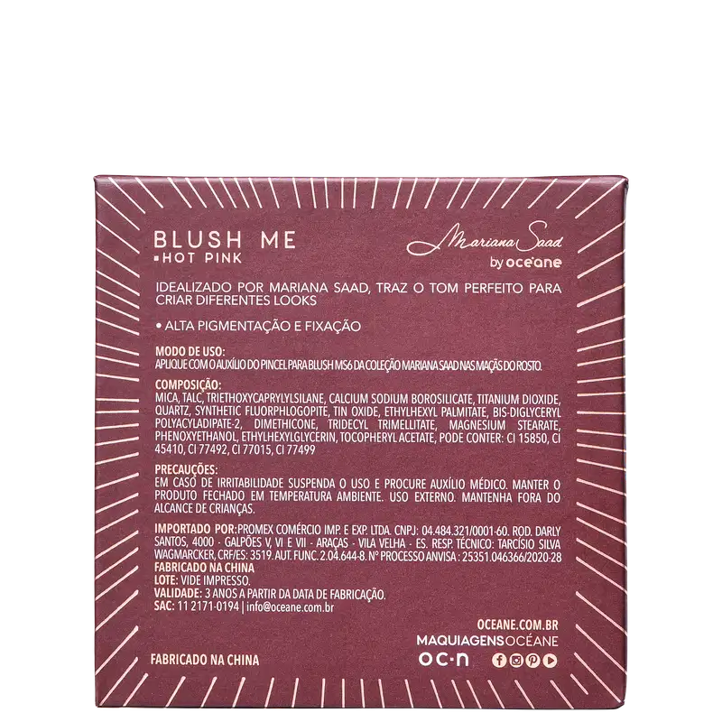 Mariana Saad by Océane Blush Me Hot Pink - Blush 6,5g