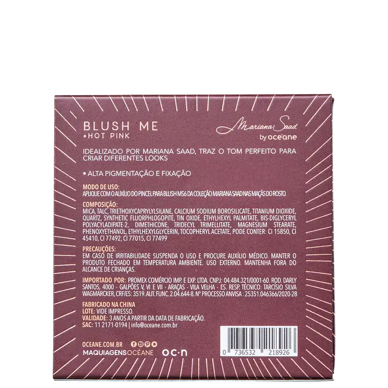 Mariana Saad by Océane Blush Me Hot Pink - Blush 6,5g