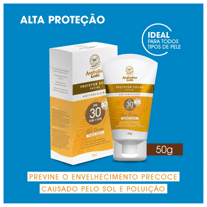 Australian Gold Antipoluição FPS 30 - Protetor Solar Facial 50g