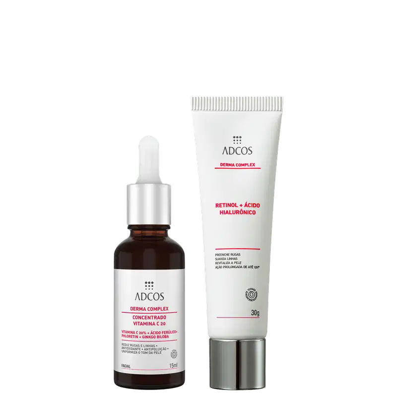Kit Adcos Derma Complex Vitamina C 20 + Retinol + Ácido Hialurônico (2 Produtos)