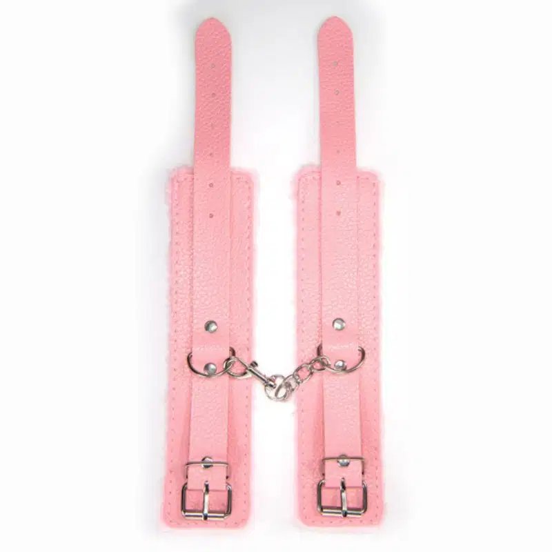 Algema Sexy Import Couro com Pelúcia Aveludada Rosa, 1 produto.