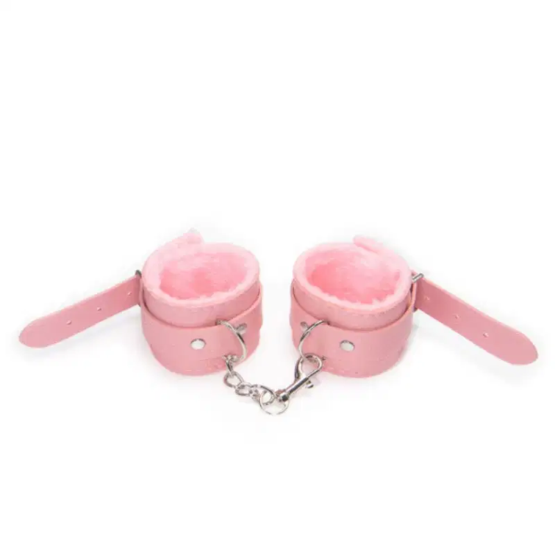 Algema Sexy Import Couro com Pelúcia Aveludada Rosa, 1 produto.