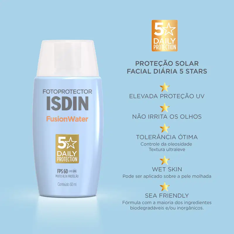 ISDIN Fotoprotector Fusion Water FPS 60 - Protetor Solar Facial 50ml