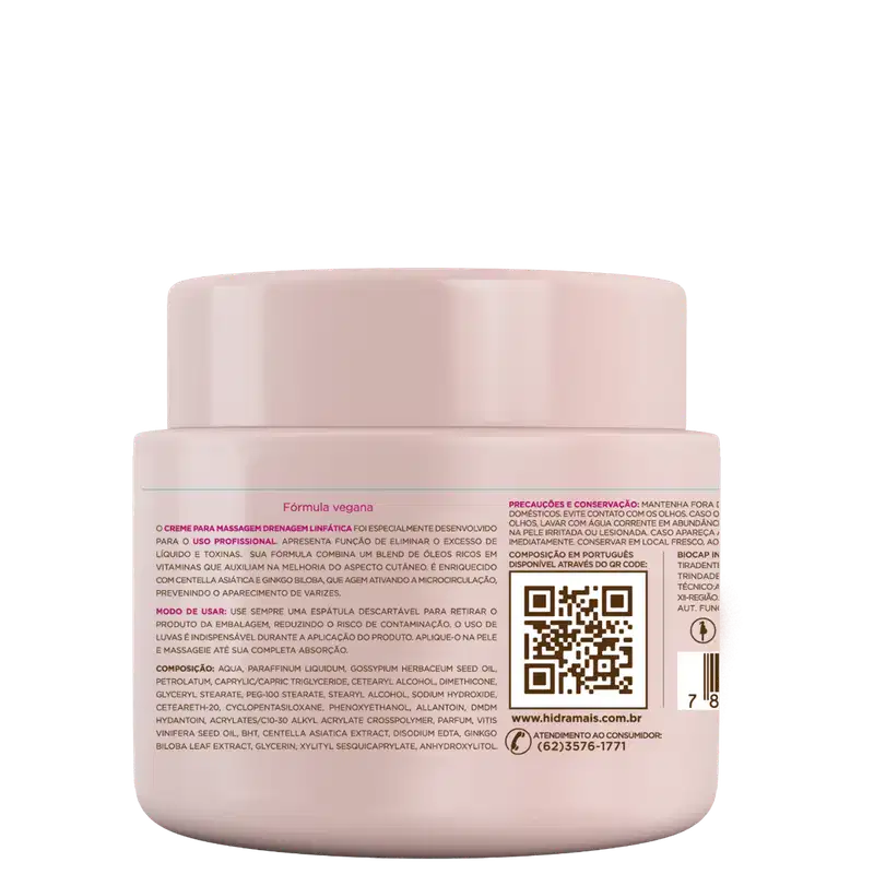 Hidramais Drenagem Linfática - Creme de Massagem 500g
