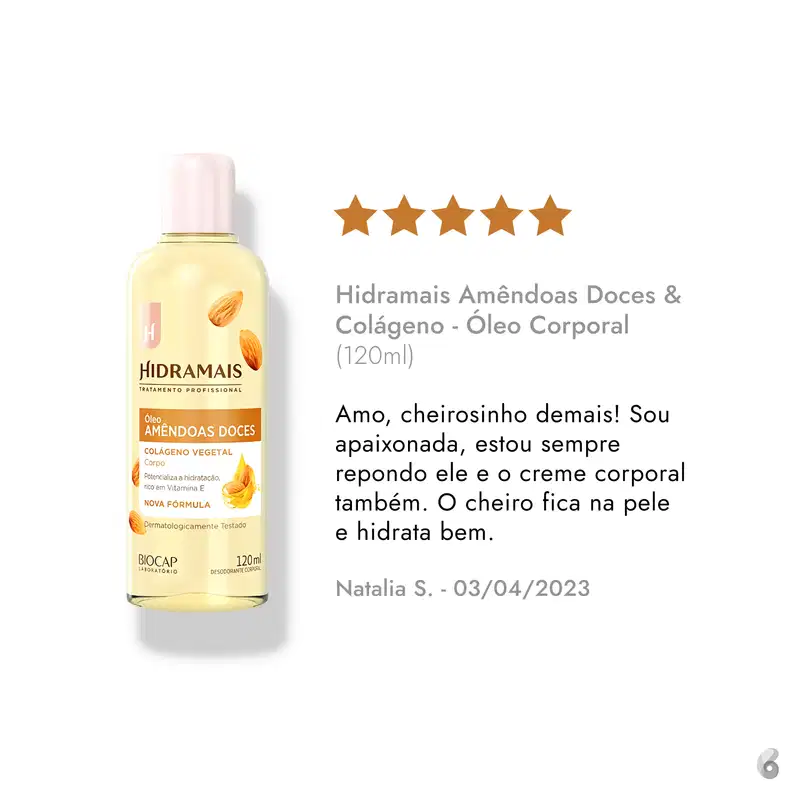 Hidramais Amêndoas Doces & Colágeno - Óleo Corporal 120ml