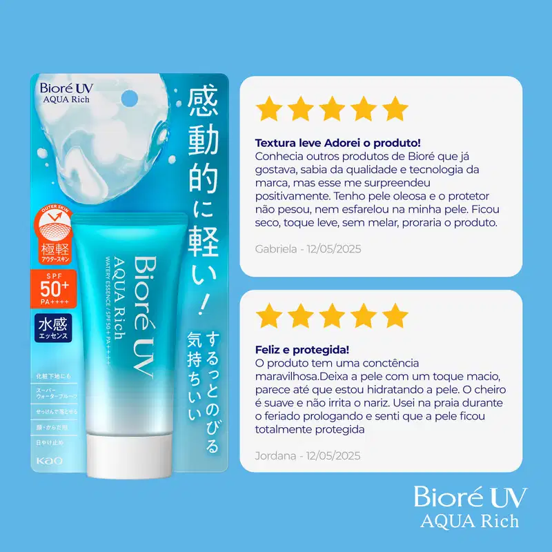 Bioré Aqua Rich Watery Essence FPS 50 - Protetor Solar Facial 50g