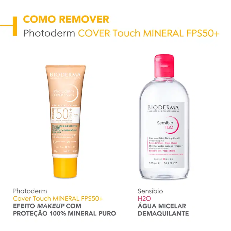Bioderma Photoderm Cover Touch Mineral FPS 50+ 2.0 - Protetor Solar Facial 40g