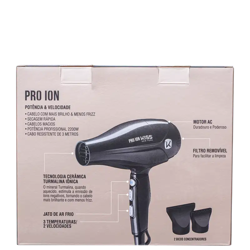 Kiss New York Pro Ion 127V - Secador de Cabelo