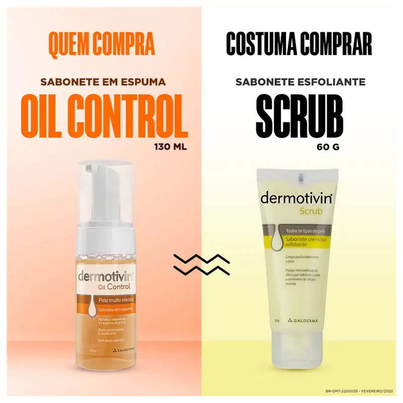 Dermotivin Oil Control Pele Oleosa - Espuma de Limpeza Facial 130ml