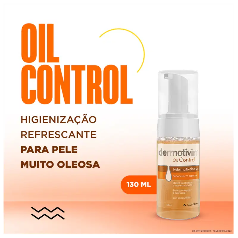 Dermotivin Oil Control Pele Oleosa - Espuma de Limpeza Facial 130ml