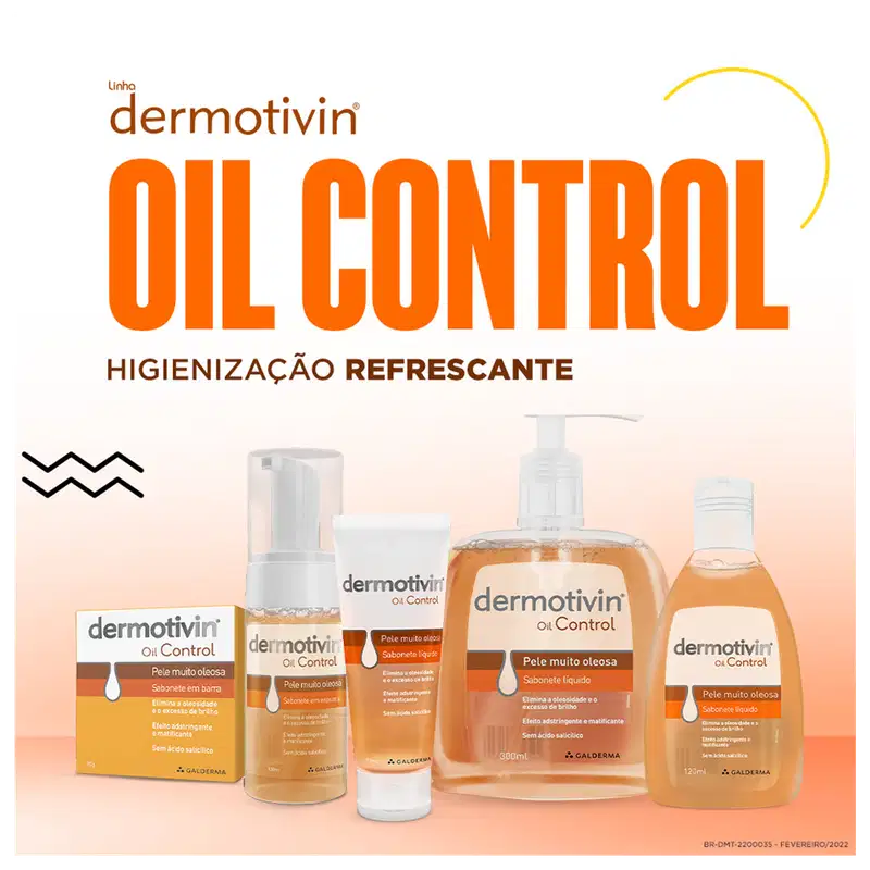 Dermotivin Oil Control Pele Oleosa - Espuma de Limpeza Facial 130ml