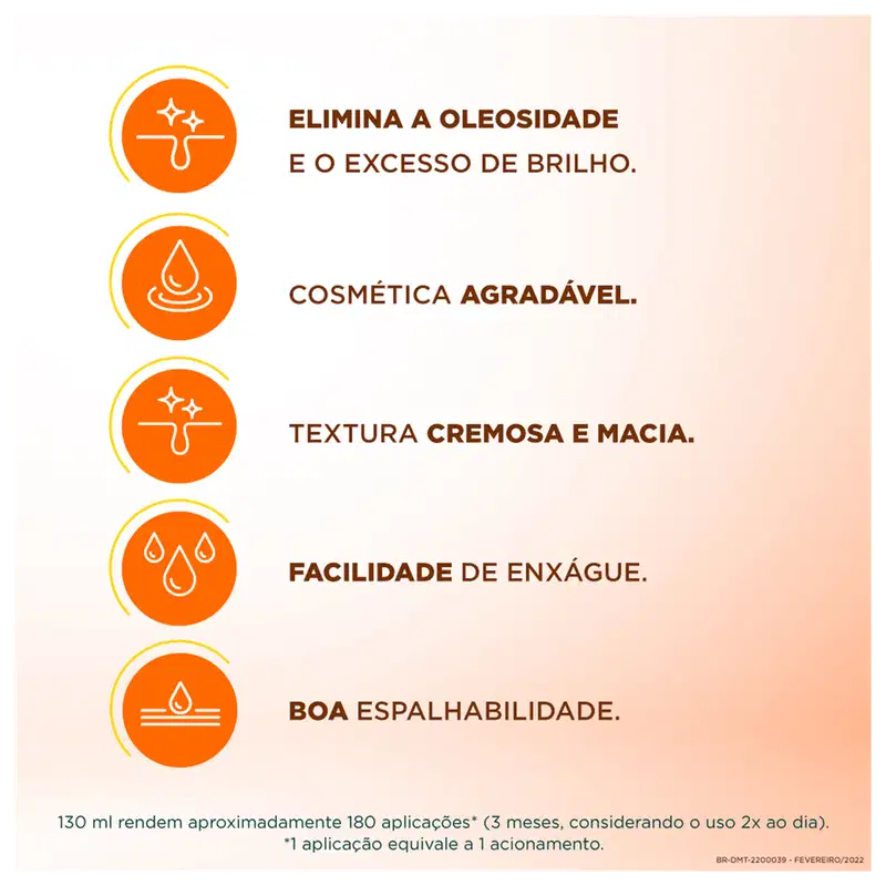 Dermotivin Oil Control Pele Oleosa - Espuma de Limpeza Facial 130ml