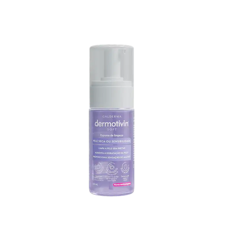 Dermotivin Soft Soft Pele Seca ou Sensibilizada - Espuma de Limpeza Facial 130ml