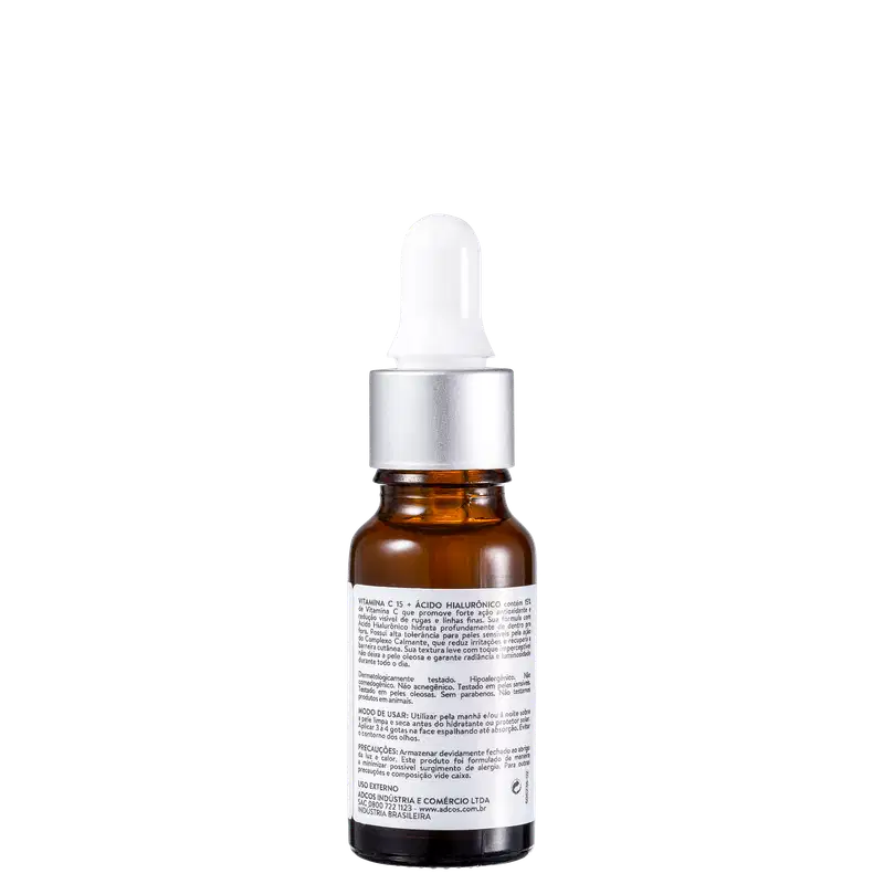 Adcos Vitamina C 15 + Ácido Hialurônico - Sérum Redutor de Linhas 15ml