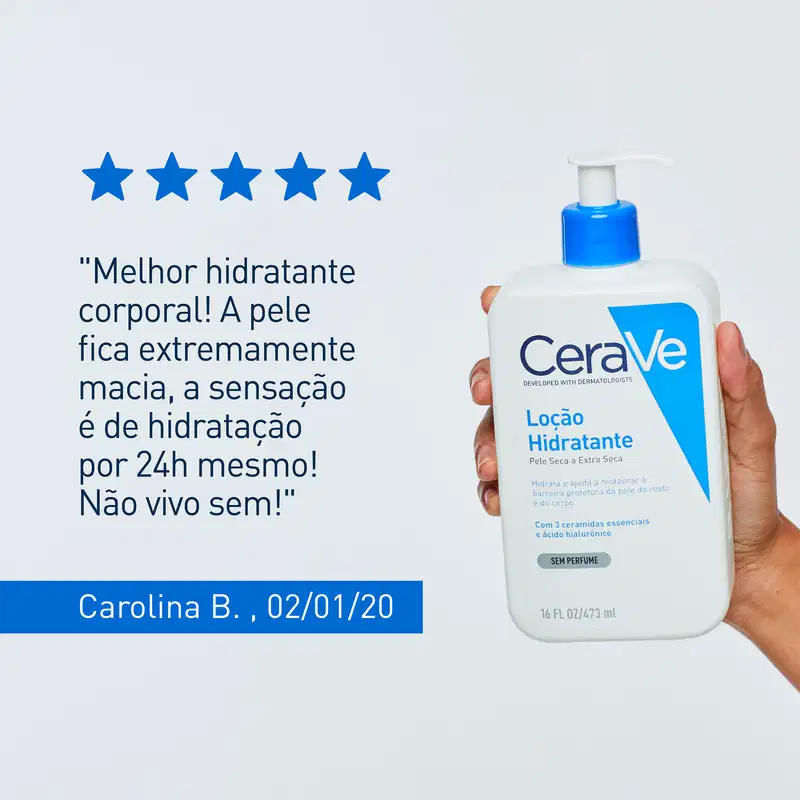 CeraVe para Pele Seca a Extra Seca - Loção Hidratante Facial e Corporal Sem Perfume 473ml