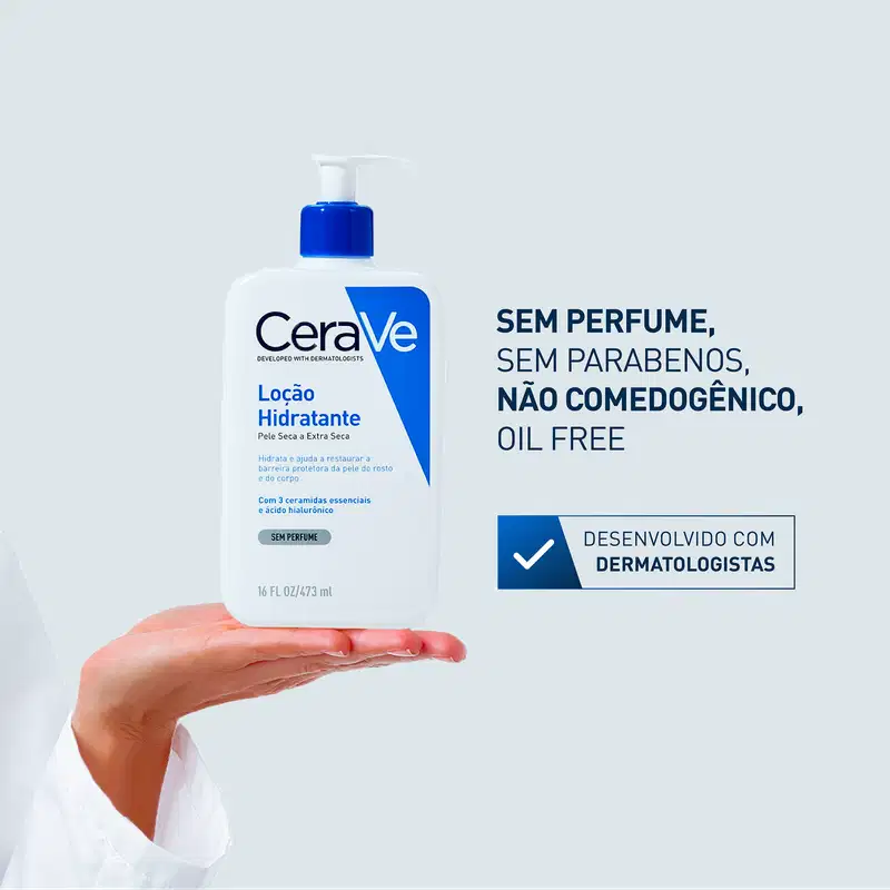 CeraVe para Pele Seca a Extra Seca - Loção Hidratante Facial e Corporal Sem Perfume 473ml