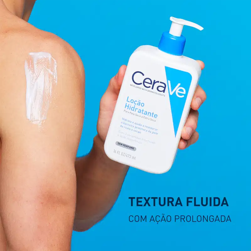 CeraVe para Pele Seca a Extra Seca - Loção Hidratante Facial e Corporal Sem Perfume 473ml