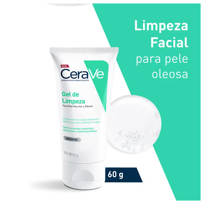 CeraVe Peles Equilibradas a Oleosas - Gel de Limpeza Facial 60g