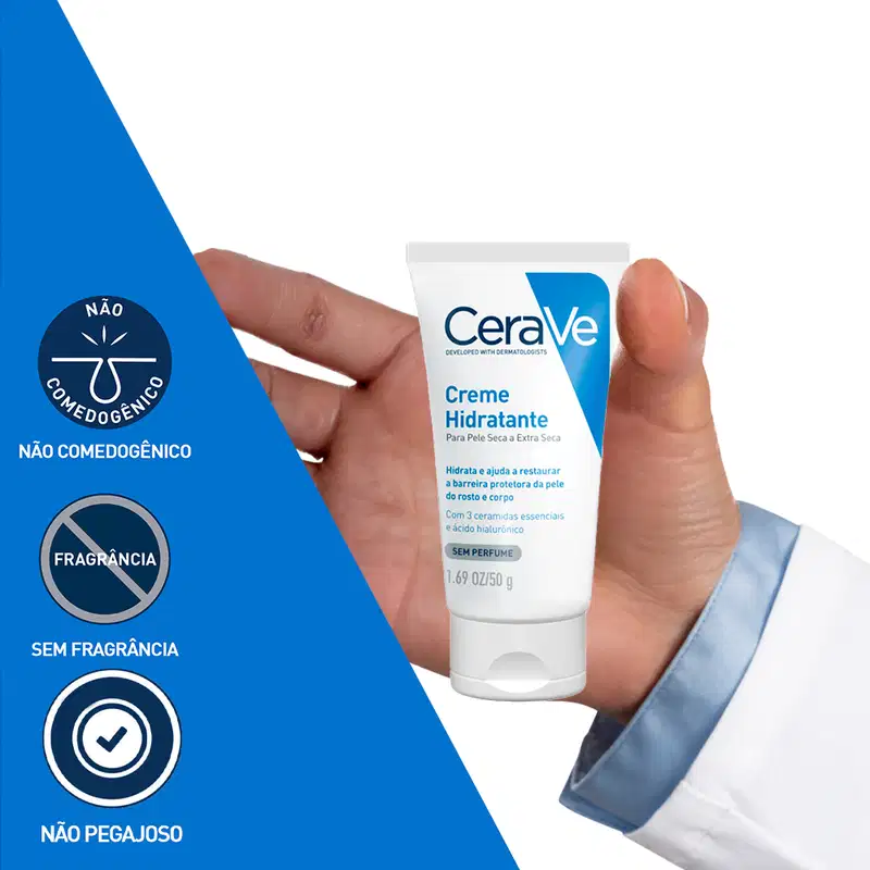 CeraVe para Pele Seca a Extra Seca - Creme Hidratante 50g