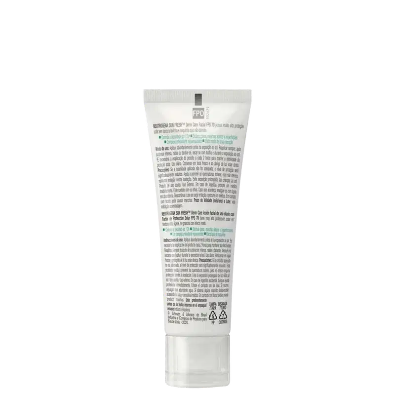 Neutrogena Sun Fresh Derm Care FPS 70 Pele Clara - Protetor Solar Facial 40g