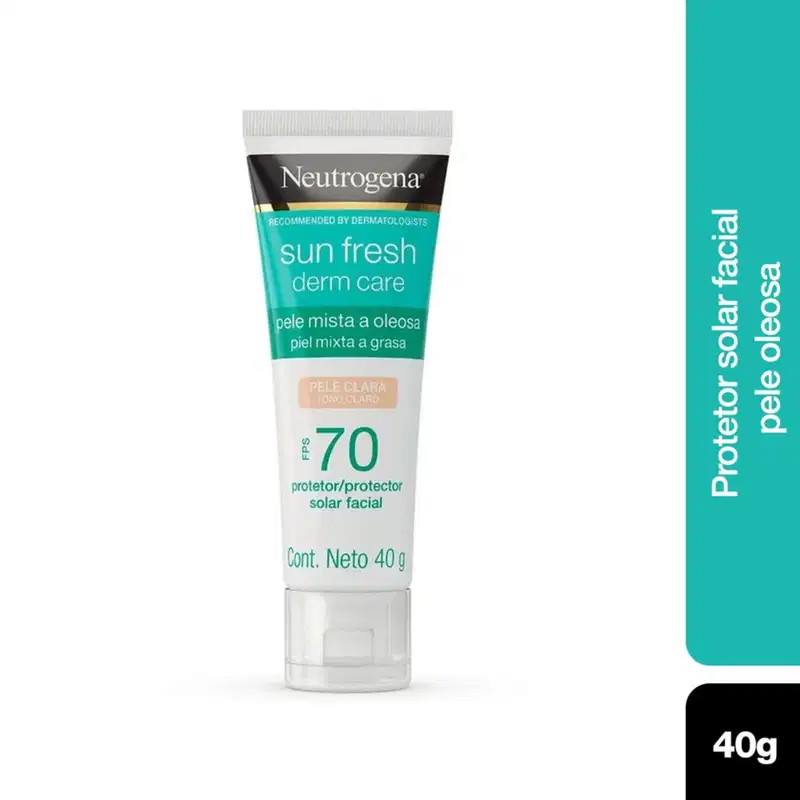 Neutrogena Sun Fresh Derm Care FPS 70 Pele Clara - Protetor Solar Facial 40g