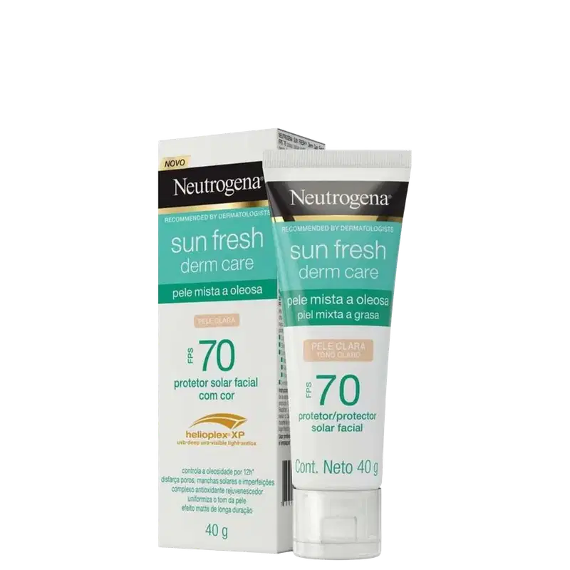 Neutrogena Sun Fresh Derm Care FPS 70 Pele Clara - Protetor Solar Facial 40g