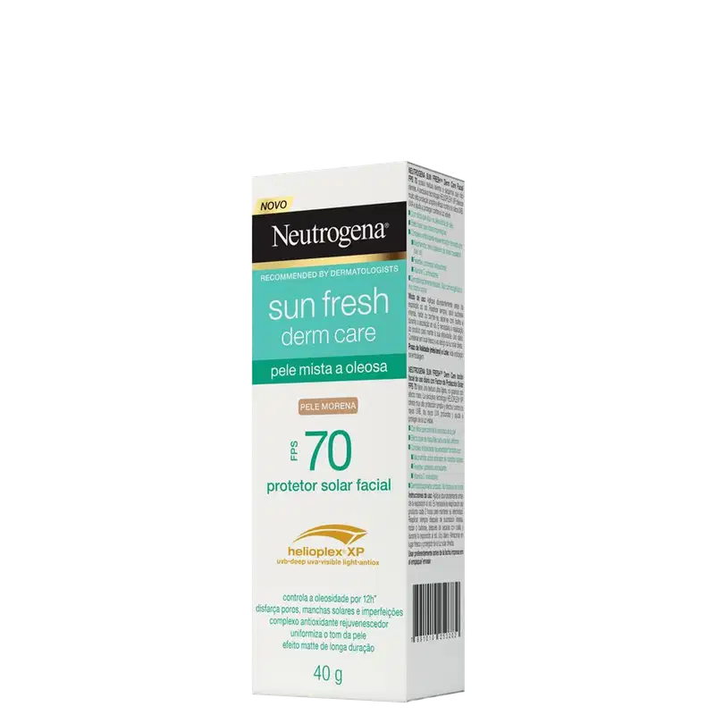 Neutrogena Sun Fresh Derm Care FPS 70 Pele Morena - Protetor Solar Facial 40g
