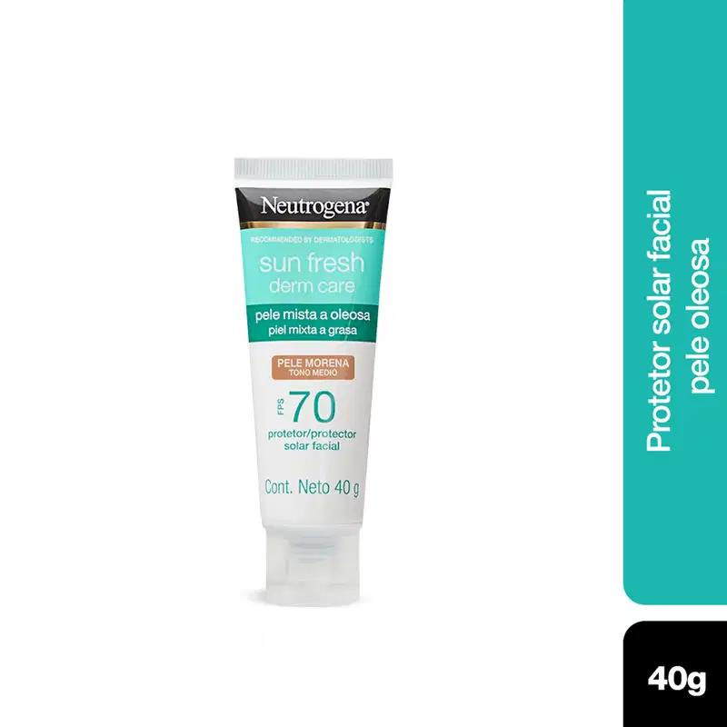 Neutrogena Sun Fresh Derm Care FPS 70 Pele Morena - Protetor Solar Facial 40g